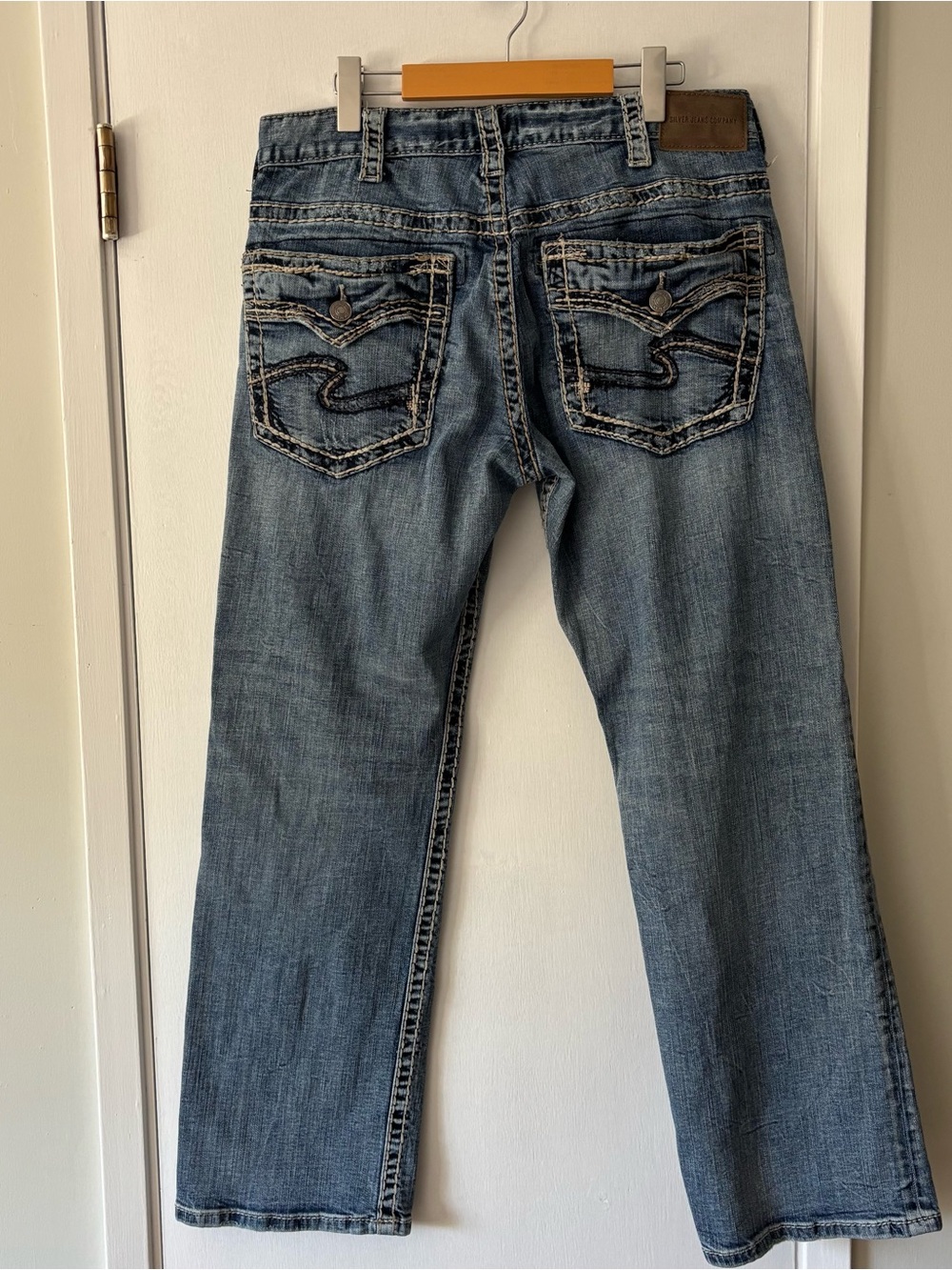Silver Jeans Gordie Y2K Loose Jeans Contrast Stitch Embroidered Pockets W34 - Picture 9 of 12